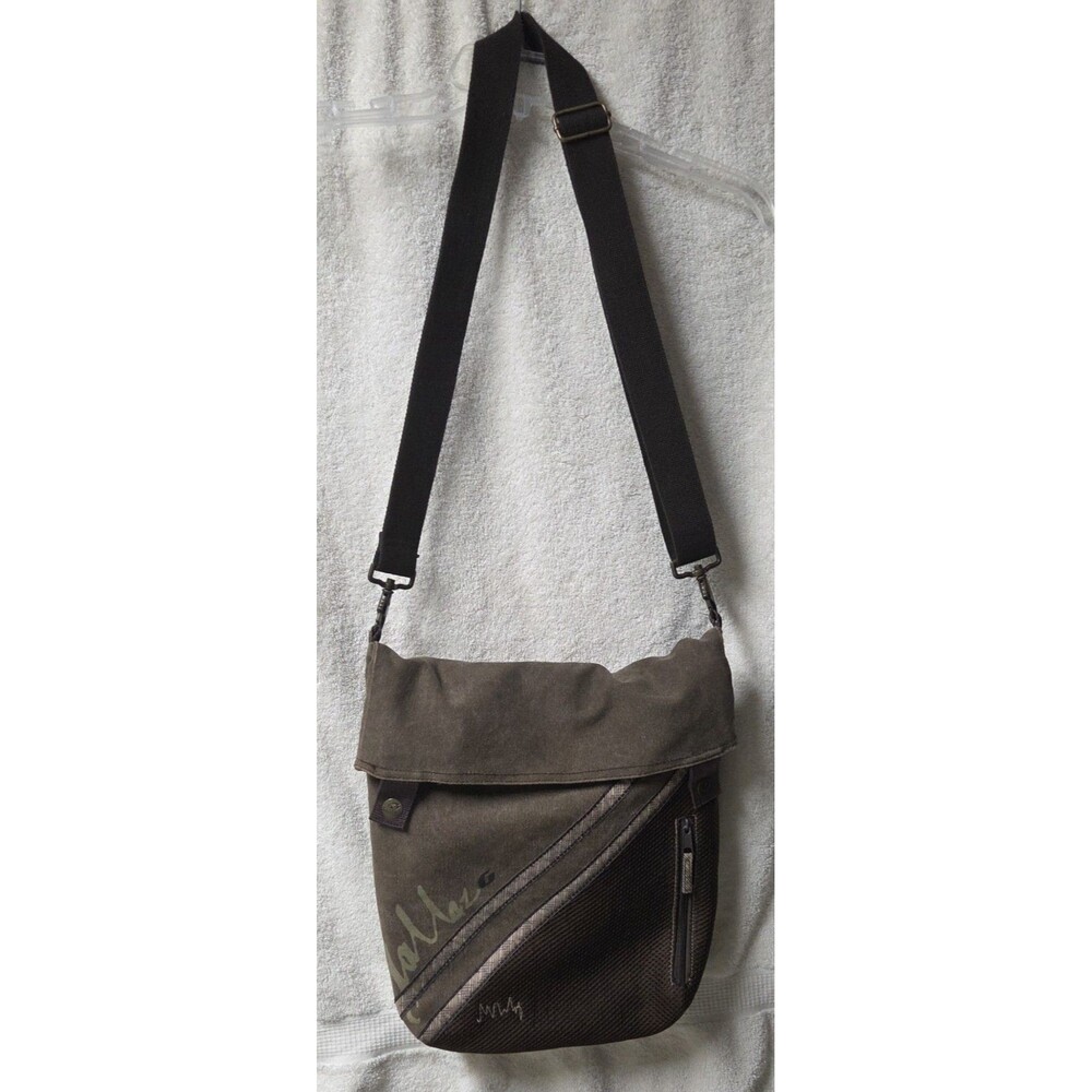 VTG Gallaz Canvas Mesh Skater Crossbody Bag Y2K Messenger Utility Gorpcore Brown